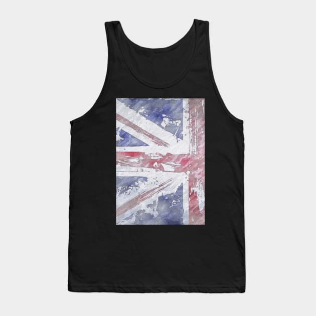 Rustic Union Jack Flag Tank Top by BethsdaleArt